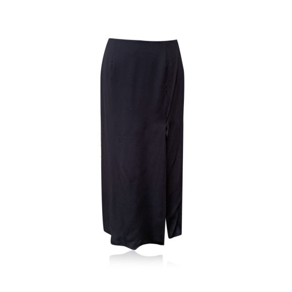 Prada Grey Virgin Wool Fringed Skirt Midi Skirt with Lining Size 38 IT Online Sale