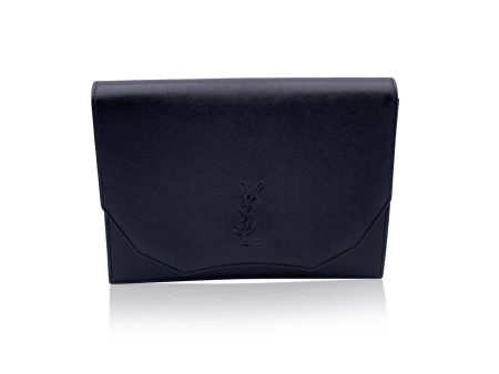 Yves Saint Laurent Vintage Black Leather YSL Logo Handbag Clutch Online