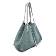 Tiffany & Co. Green Reversible 2 Way Snake Print Suede Tote Bag Fashion