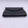 Yves Saint Laurent Vintage Embossed Black Patent Leather Clutch Bag Discount