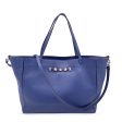 Valentino Garavani Blue Leather Rockstud Tote Shoulder Bag Supply