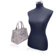 Prada Light Grey Denim Canvas Small Canapa Logo 2 Way Tote Bag For Discount