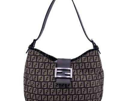 Fendi Brown Monogram Zucchino Canvas Shoulder Hobo Bag Cheap