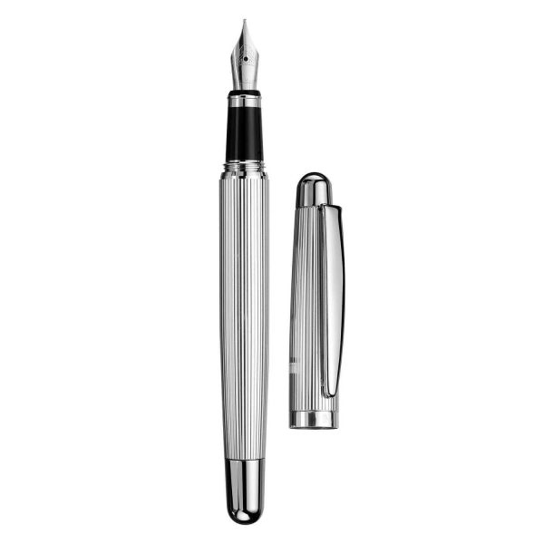 Otto Hutt Design 02 Fountain Pen, Sterling Silver - Steel Nib Online