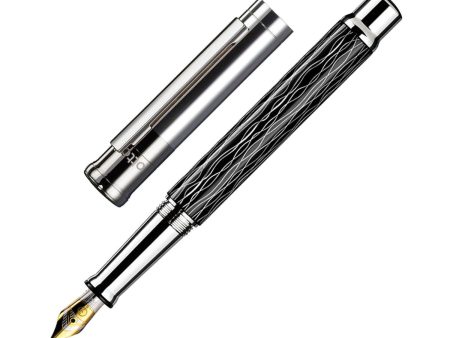 Otto Hutt Design 04 Fountain Pen, Grooved Black - 18K Gold Nib Online Sale