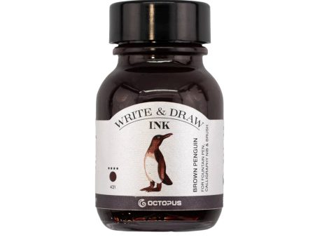 Octopus Write & Draw Ink Bottle, Brown Penguin - 50ml Online Sale