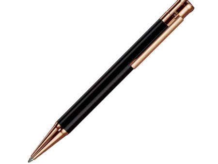 Otto Hutt Design 04 Ball Pen, Black   Rose Gold Trim Fashion