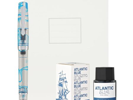 Nahvalur Original Plus Gift Set of Fountain Pen, Notebook & Ink - Azureus Blue For Cheap