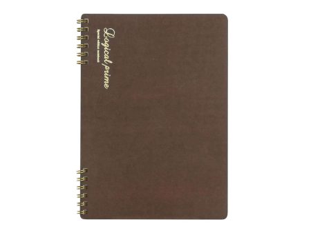 Nakabayashi Logical Prime Fountain Pen Friendly Spiral Notebook, Brown - Dot Ruled on Sale