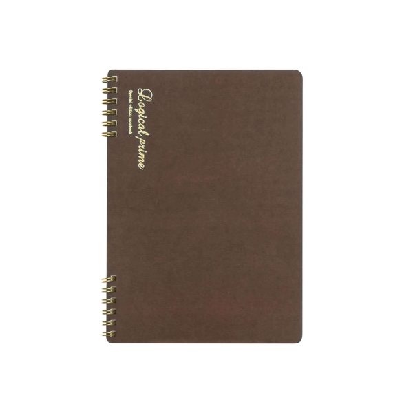 Nakabayashi Logical Prime Fountain Pen Friendly Spiral Notebook, Brown - Dot Ruled on Sale